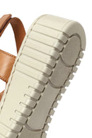 Woman Tan Chunky-Soled Leather Comfort Sandals | Derimod