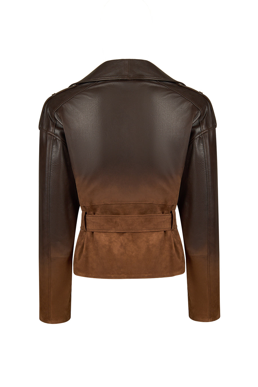 Soho Woman Brown Short Oversize Biker Suede Jacket