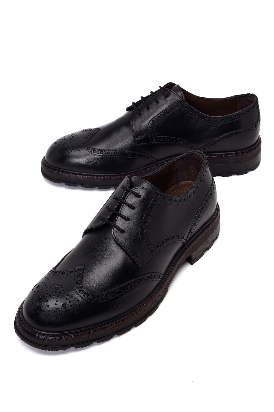 Male Black Lace-up Leather Casual Shoes