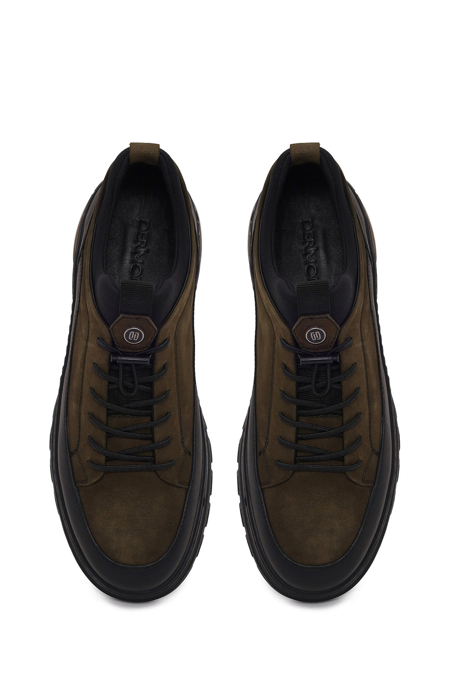 Male Khaki Lace-up Nubuck Leather Sneaker