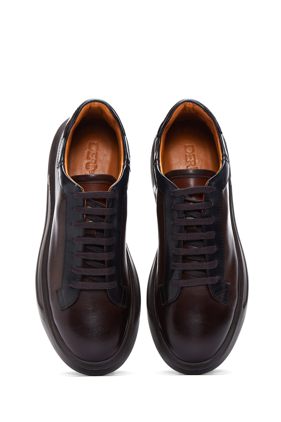 Men's Brown Leather Thick Sole Sneaker