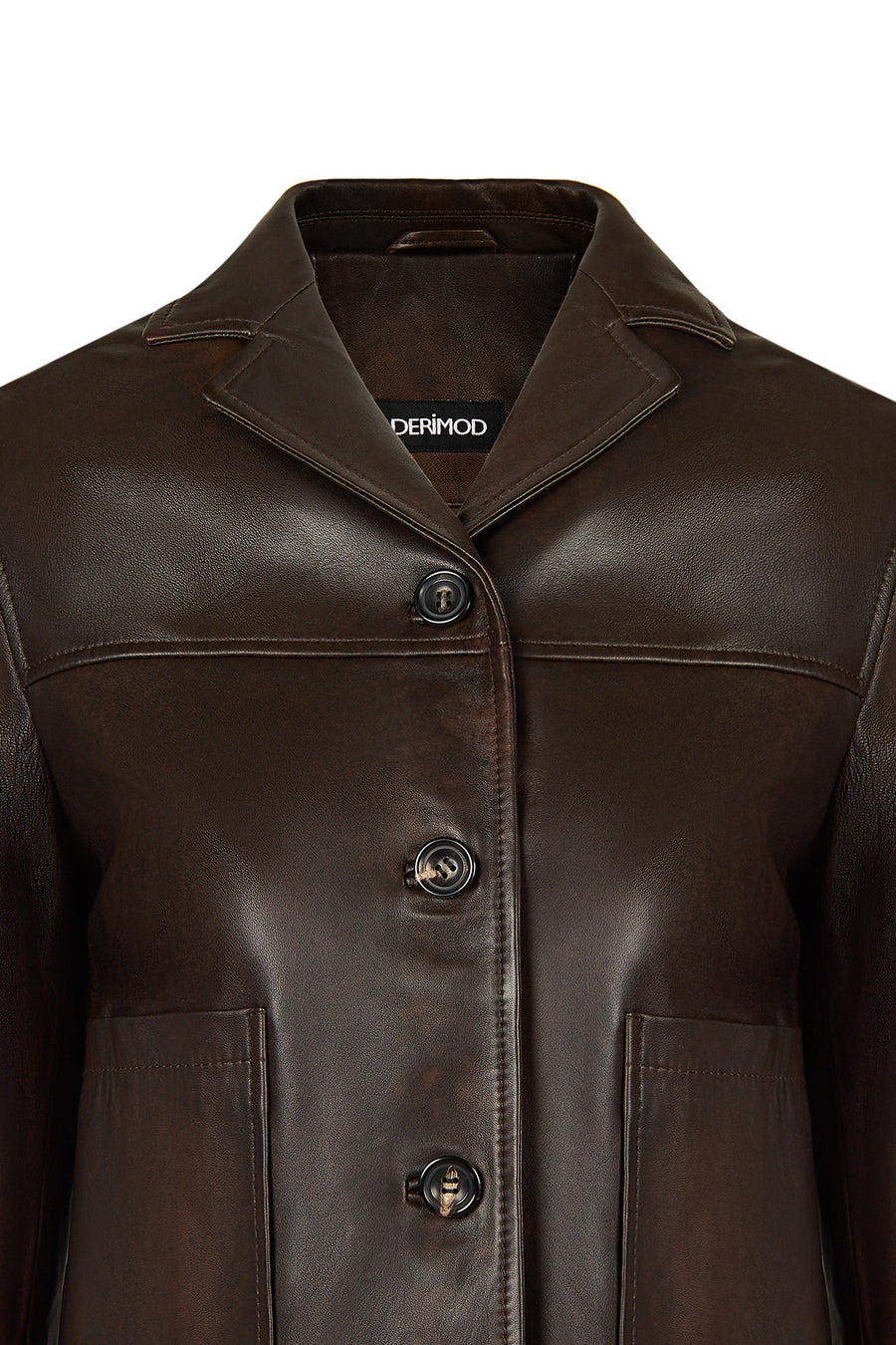 Jill Woman Brown Short Leather Jacket