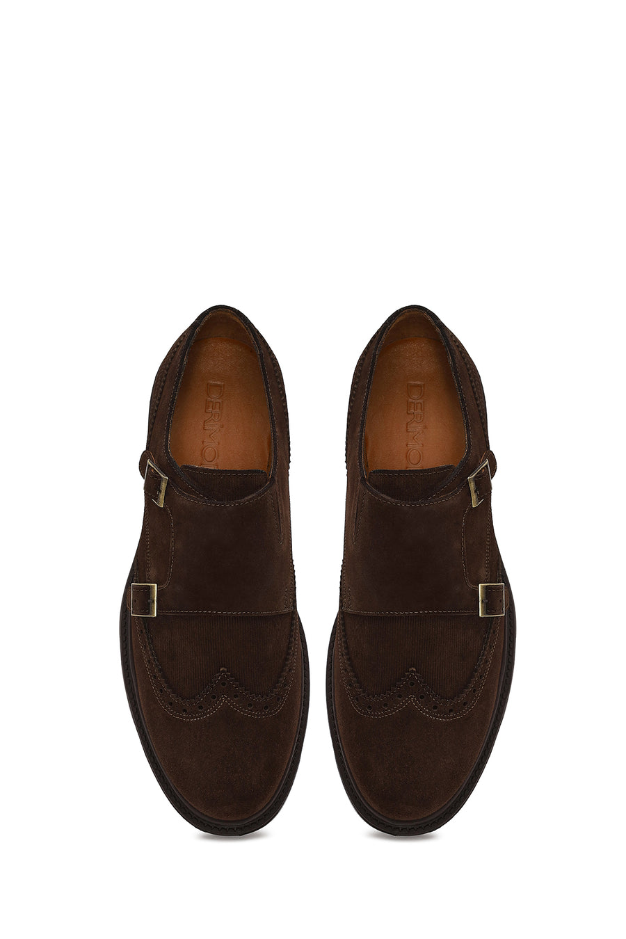 Male Brown Buckled Suede Casual Shoes