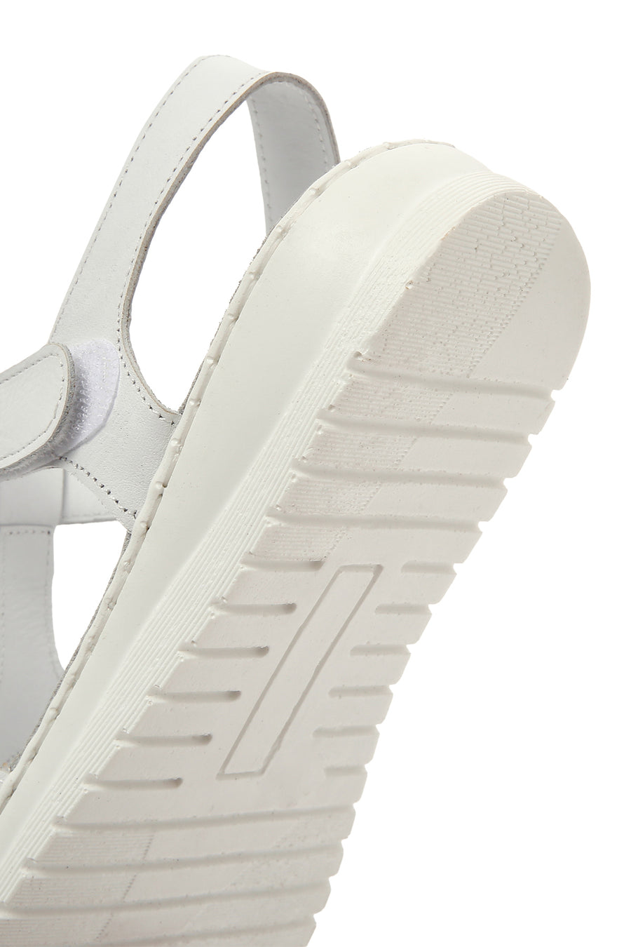 Women's White Strappy Leather Comfort Sandals