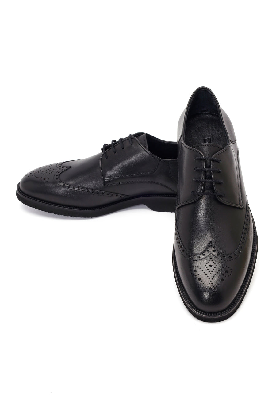 Men's Black Lace-up Leather Casual Shoes