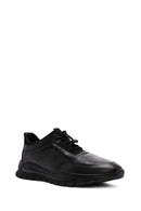 Men's Black Lace-Up Leather Casual Sneaker | Derimod