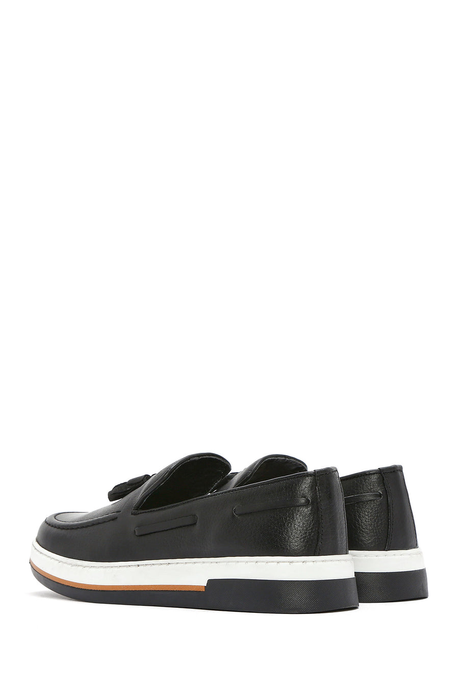 Men's Black Tasseled Leather Casual Loafer