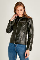 Claris Women's Leather Jacket | Derimod