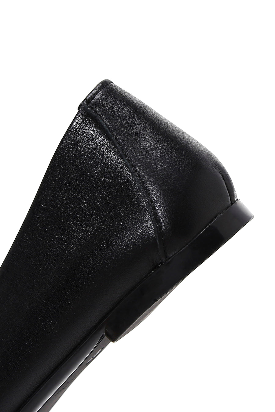 Women's Black Leather Ballerinas