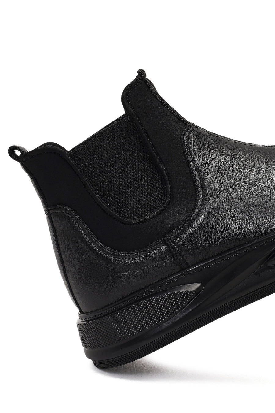 Men's Black Leather Sports Boots