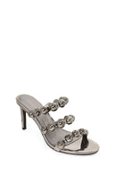 Woman Anthracite High Thin-Heeled Slipper | Derimod