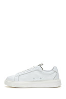 Erkek Beyaz Bağcıklı Kalın Tabanlı Deri Sneaker | Derimod