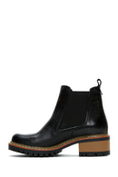 Woman Black Leather Chelsea Boots | Derimod