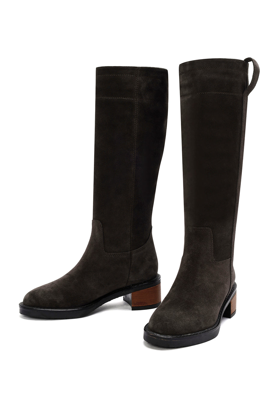 Women's Grey Suede Leather Boots