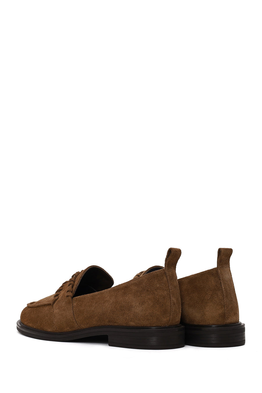 Kadın Taba Süet Deri Maskülen Loafer