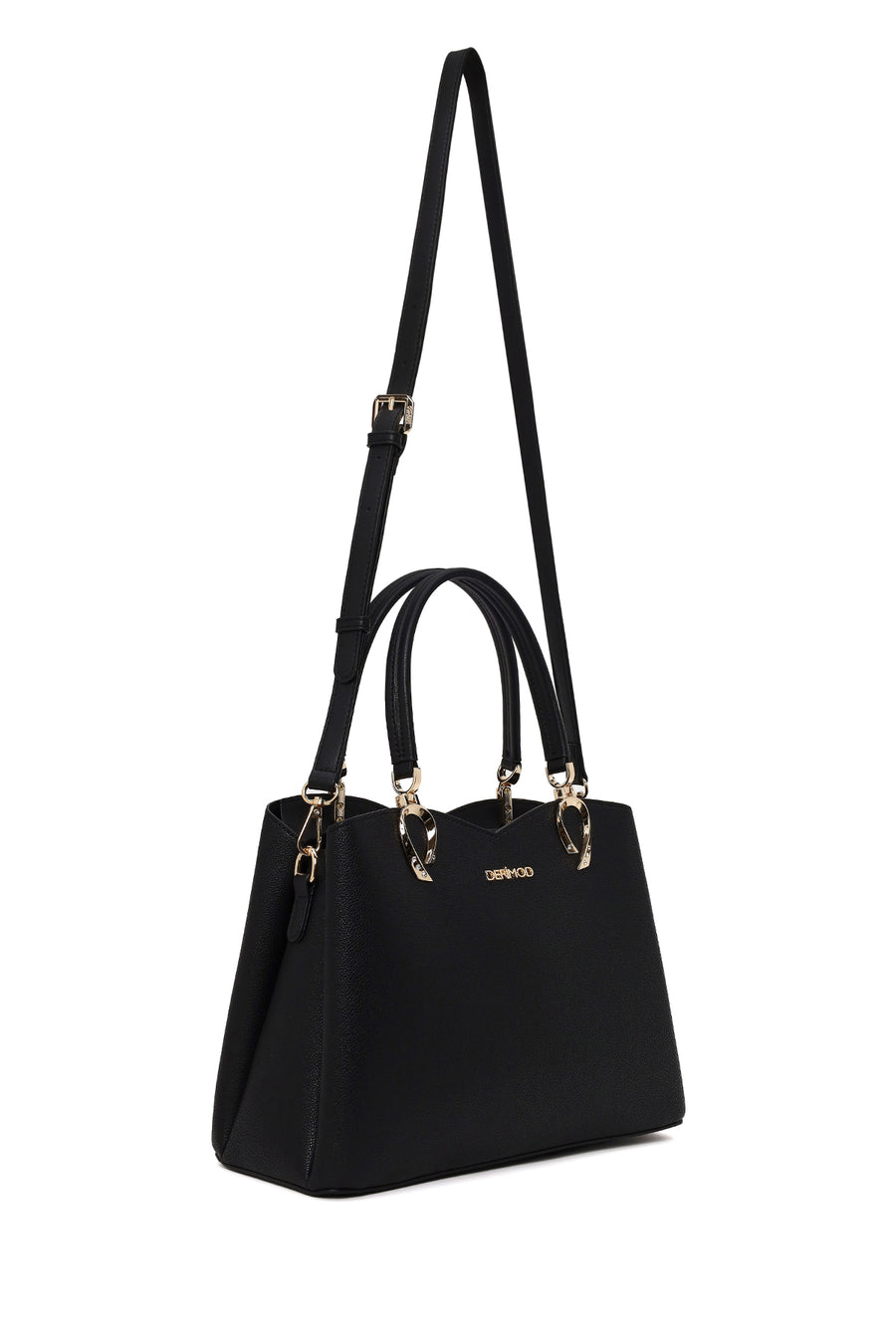 Woman Black Long-Strap Shoulder Bag