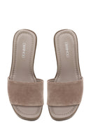 Woman Mink Thick-Soled Suede Slipper | Derimod