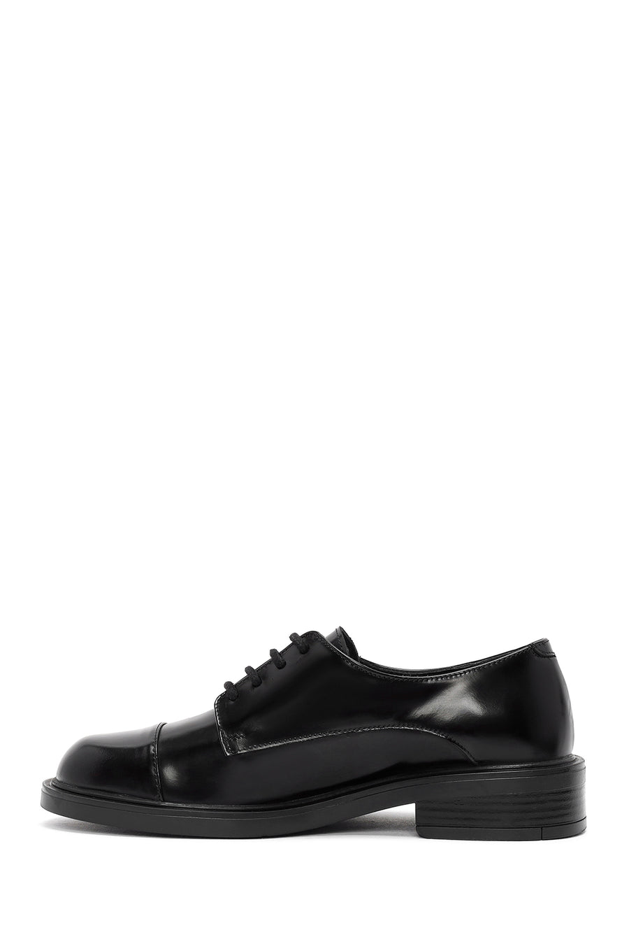 Women's Black Lace-up Leather Classic Shoe