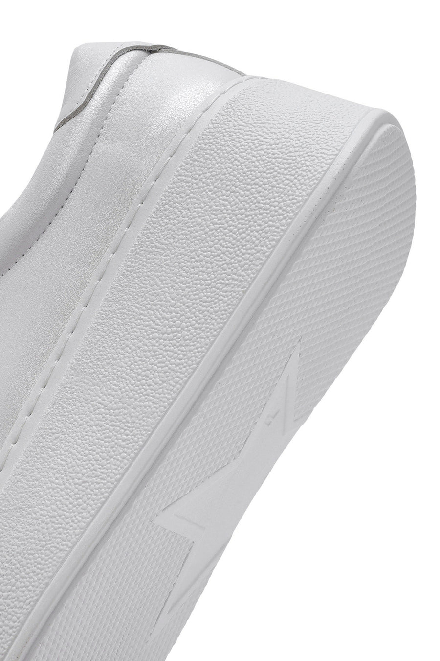 Kadın Beyaz Kalın Tabanlı Yandan Fermuarlı Bağcıklı Deri Sneaker