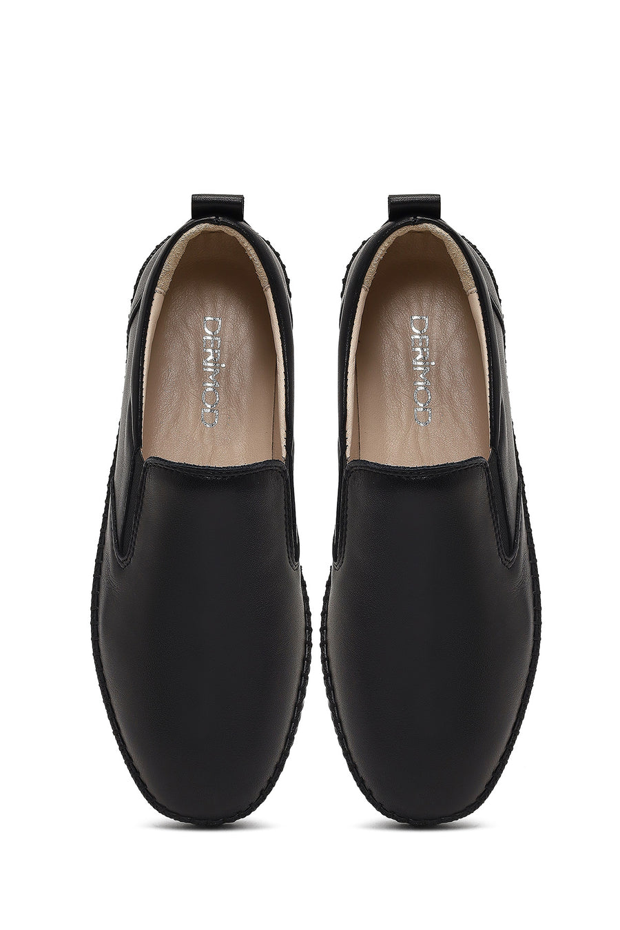 Women's Black Thick-Soled Leather Comfort Shoe