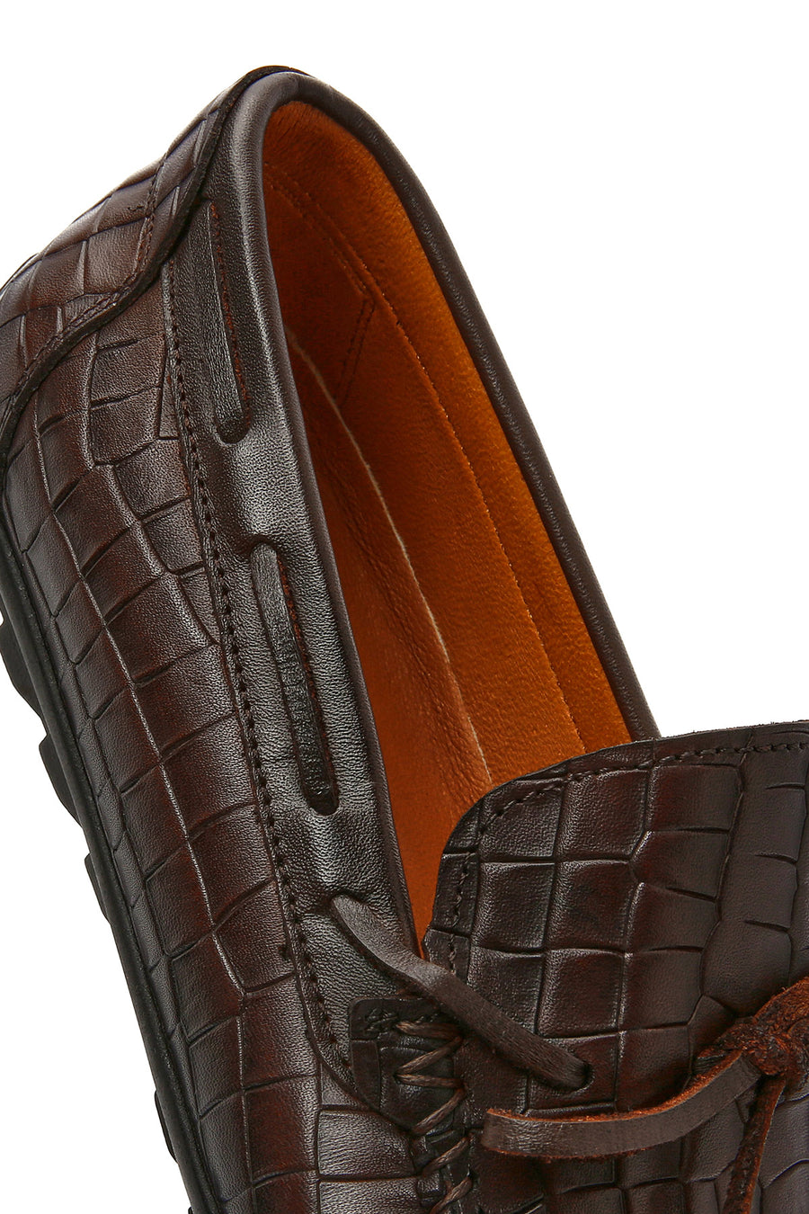 Men's Brown Crocodile Leather Loafers