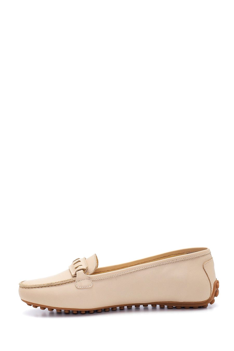 Women's Beige Leather Loafer