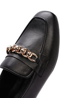 Women's Black Buckle Leather Loafer | Derimod