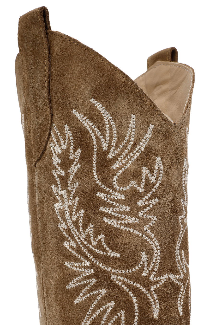 Women's Brown Suede Leather Heeled Cowboy Boots