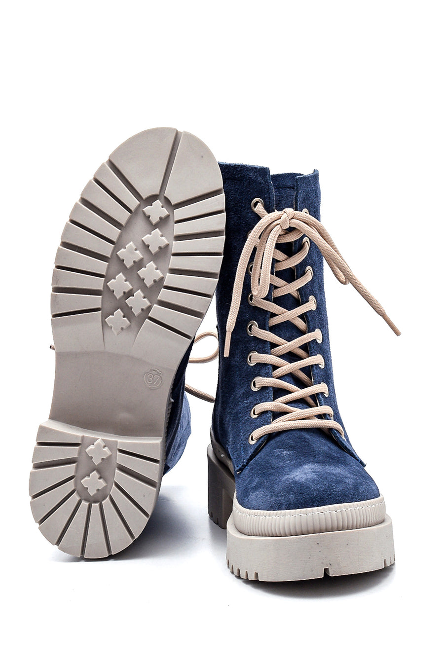 Women's Leather Suede Zippered Boots