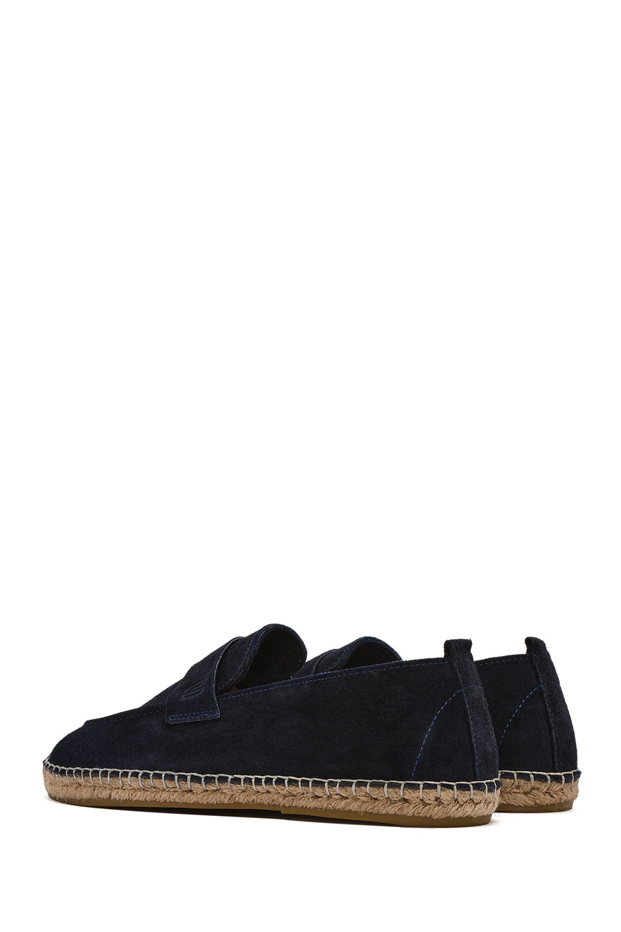 Men's Navy Blue Suede Leather Espadrille