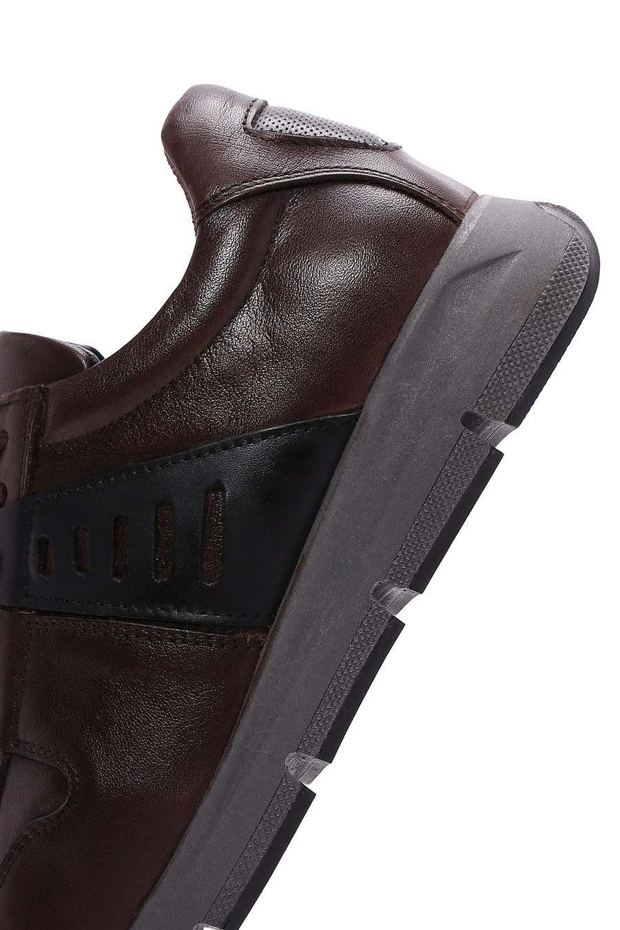 Erkek Kahverengi Deri Casual Sneaker