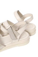 Woman Cream Ankle-Strap Leather Sandals | Derimod