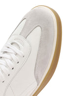 Men's White Lace-up Leather Sneaker | Derimod