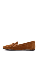Women's Tan Suede Leather Loafer | Derimod