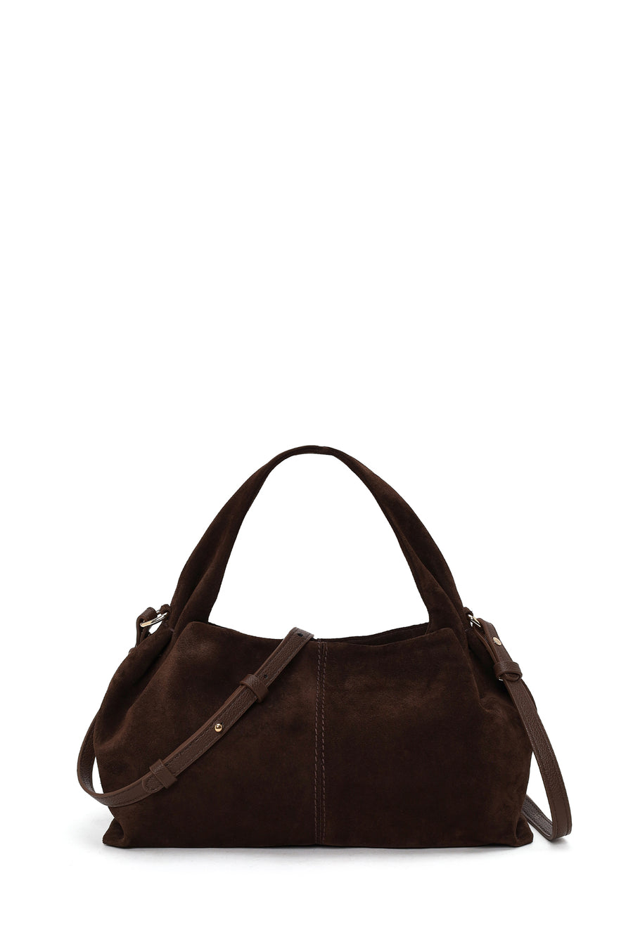 Woman Dark Mink Long Strap Suede Shoulder Bag WB610003DS | Derimod