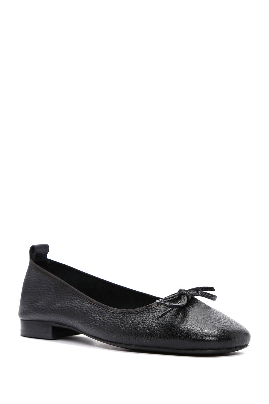 Women's Black Buckle Detailed Leather Ballerinas