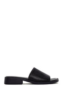 Women's Black Casual Leather Slippers | Derimod