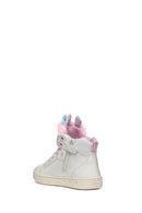 Geox Girls White Skylin Lace-Up Patterned Ankle Sneaker | Derimod