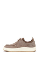 Male Beige Lace-Up Thick-Soled Suede Leather Casual Shoes | Derimod