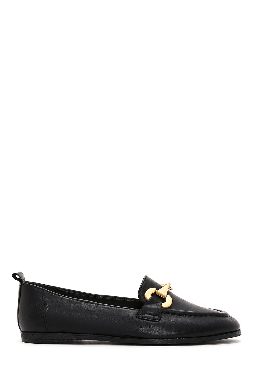 Kadın Siyah Tokalı Deri Maskülen Loafer 26PFD200018 | Derimod