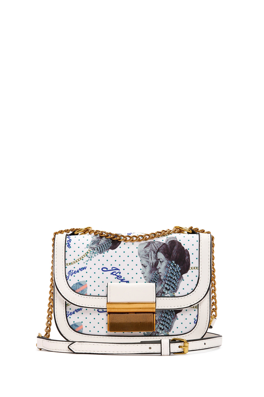 Women's White Long Strap Printed Crossbody Bag 24SBD247126 | Derimod