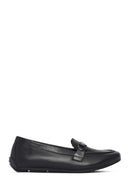 Women's Black Buckle Leather Loafer | Derimod