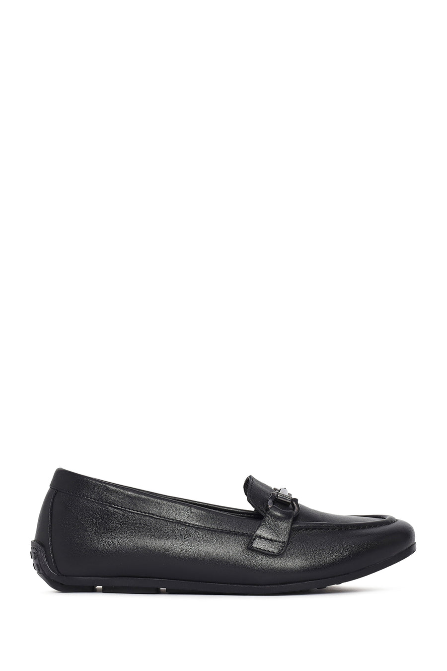 Women's Black Buckle Leather Loafer 26PFD411218 | Derimod