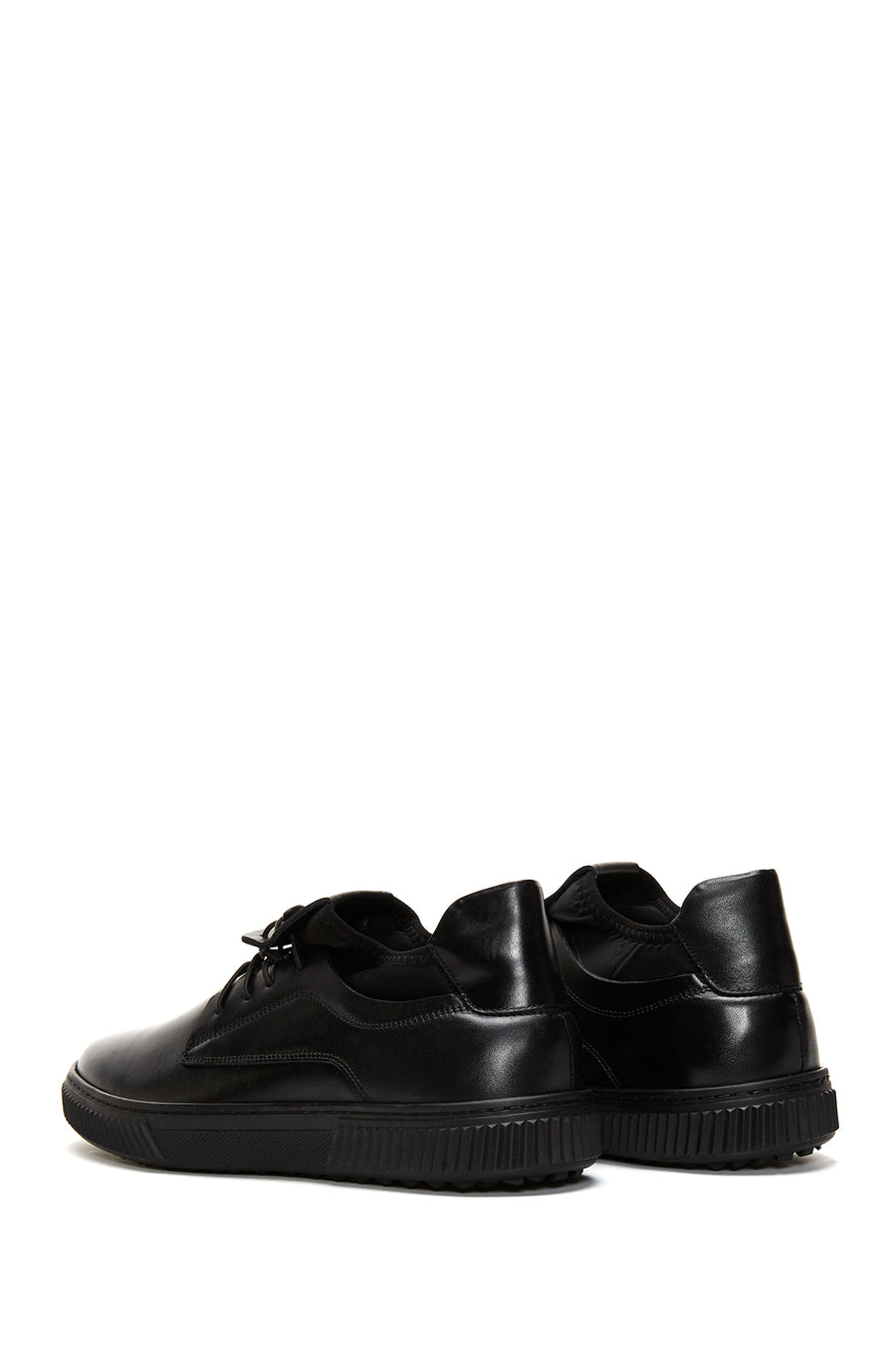 Erkek Siyah Deri Casual Sneaker